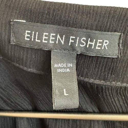 Eileen Fisher Ripple Bindu Silk Round Neck Long Jacket, Size L - Afbeelding 8 van 10