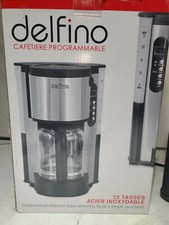 DELFINO CAFETERA Programable 12 Tazas Acero Inoxidable con Tanque de Agua