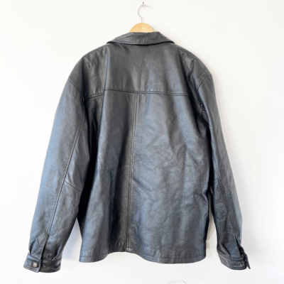 USA Leather Men's Black Jacket Zip In Liner Size 2XL Motorcycle