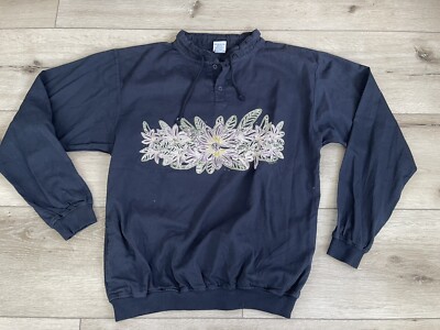 Womens Crazy Shirts Hawaii Navy Blue Hibiscus Long Sleeve