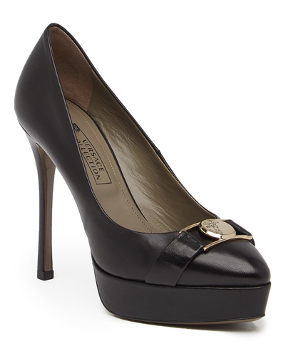Versace Bomba De Plataforma Tacones Para Mujeres Zapatos Negros EE. UU. 10  MSRP $675 | eBay