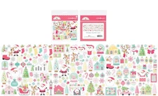 Doodlebug Odds Ends Die Cuts Tinsel Time Christmas Santa Trees Cottages Reindeer