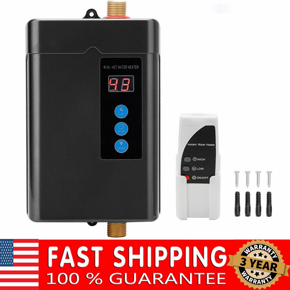 Electric Hot Tankless Water Heater Shower Instant Boiler Kitchen