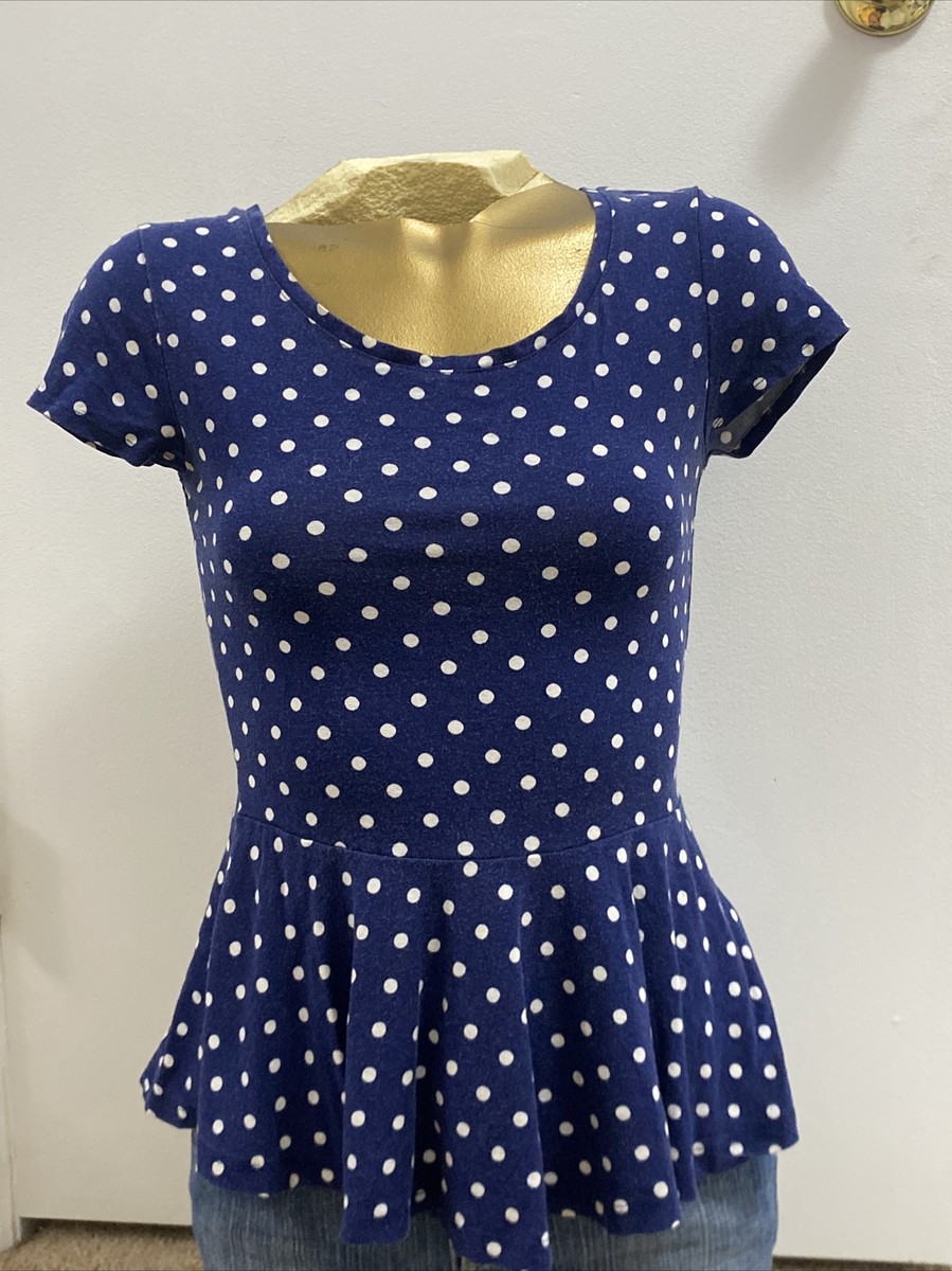 polka dot peplum blouse