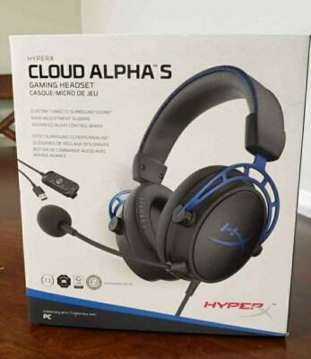 HyperX Cloud Alpha S Over the Ear Headphones with Detachable Microphone - Blue