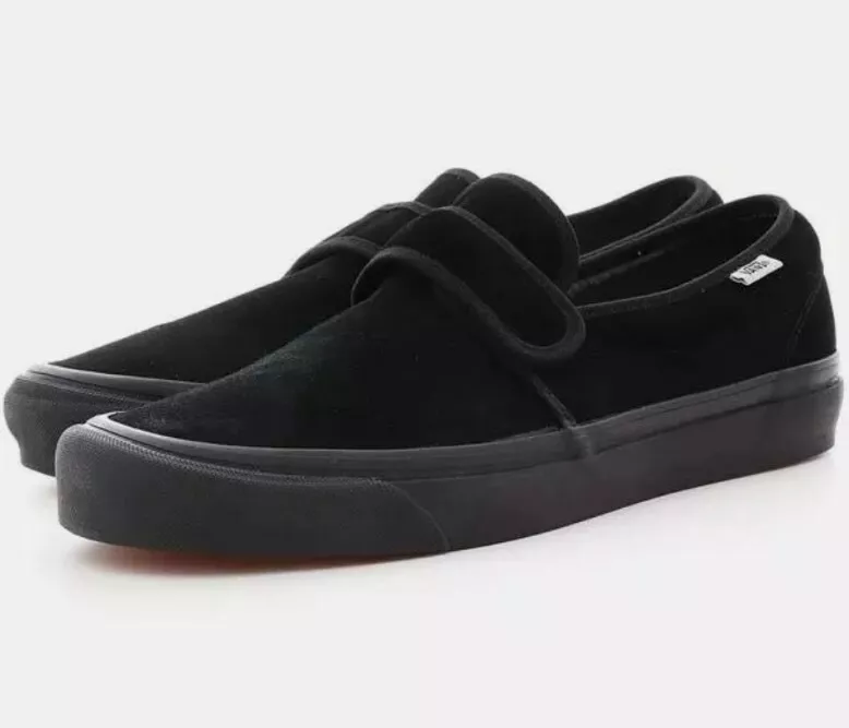 Vans Slip On Anaheim Factory All Black Suede Shoes US Mens 3.5