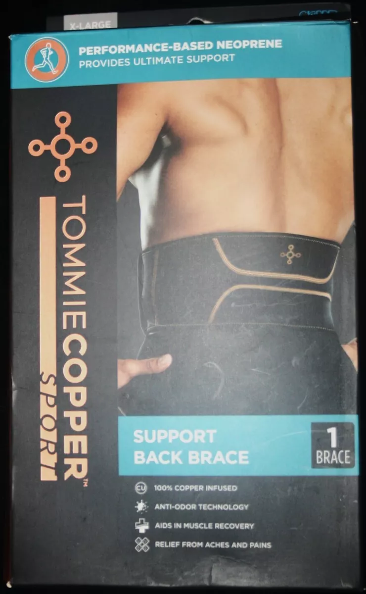 NEW Back Brace Adult Size X-Large Black Tommie Copper Sport