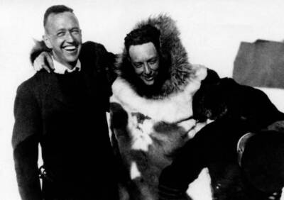 The American explorer Richard Evelyn Byrd has got out aircraft aft- Old Photo