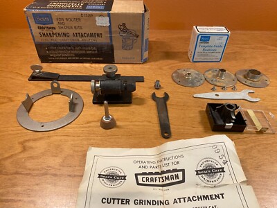 Vintage CRAFTSMAN 9-25169 Sharpening Attachment  & 9-25069 Template Guides w/Box