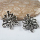 14pc 23*18mm Dark Silver Tone Flower Finding Connector H3476
