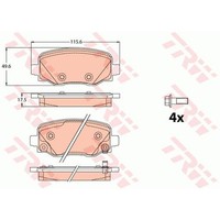 TRW BremsbeläGe Hinten FüR Fiat 500X Jeep Renegade GeläNdewagen Geschlossen