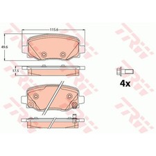 TRW Bremsbeläge hinten für Fiat 500X Jeep Renegade Geländewagen Geschlossen