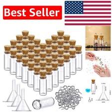50 Mini Glass Bottles with Cork Stoppers  Funnels - Perfect for DIY Crafts