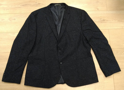 Next Tailoring Slim Fit Nova Fides 48R Black Blue Fleck Suit Sports Jacket Wool