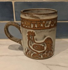 Tremar Pottery Cornwall Country Mug Somerset M Stoneware Cockerel, Stamped