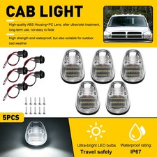 5x White Led Front Cab Roof Marker Light For 1999-2001 Dodge Ram 1500 Clear Exc 5x White Led Front Cab Roof Marker Light For 1999-2001 Dodge Ram 1500 Clear Exc