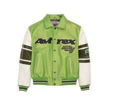 NEW Authentic Men's Avirex All Star Flight Screamin Green Genuine Leather Jacket