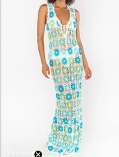Show Me Your Mumu Vacay Tank Floral Crochet Maxi Dress Cover Up Women's S