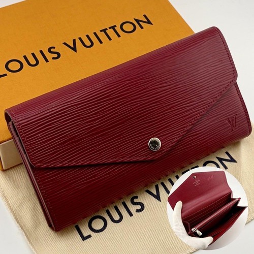 Louis Vuitton Epi Portefeuille Sarah Fuchsia Long Wallet Red From Japan