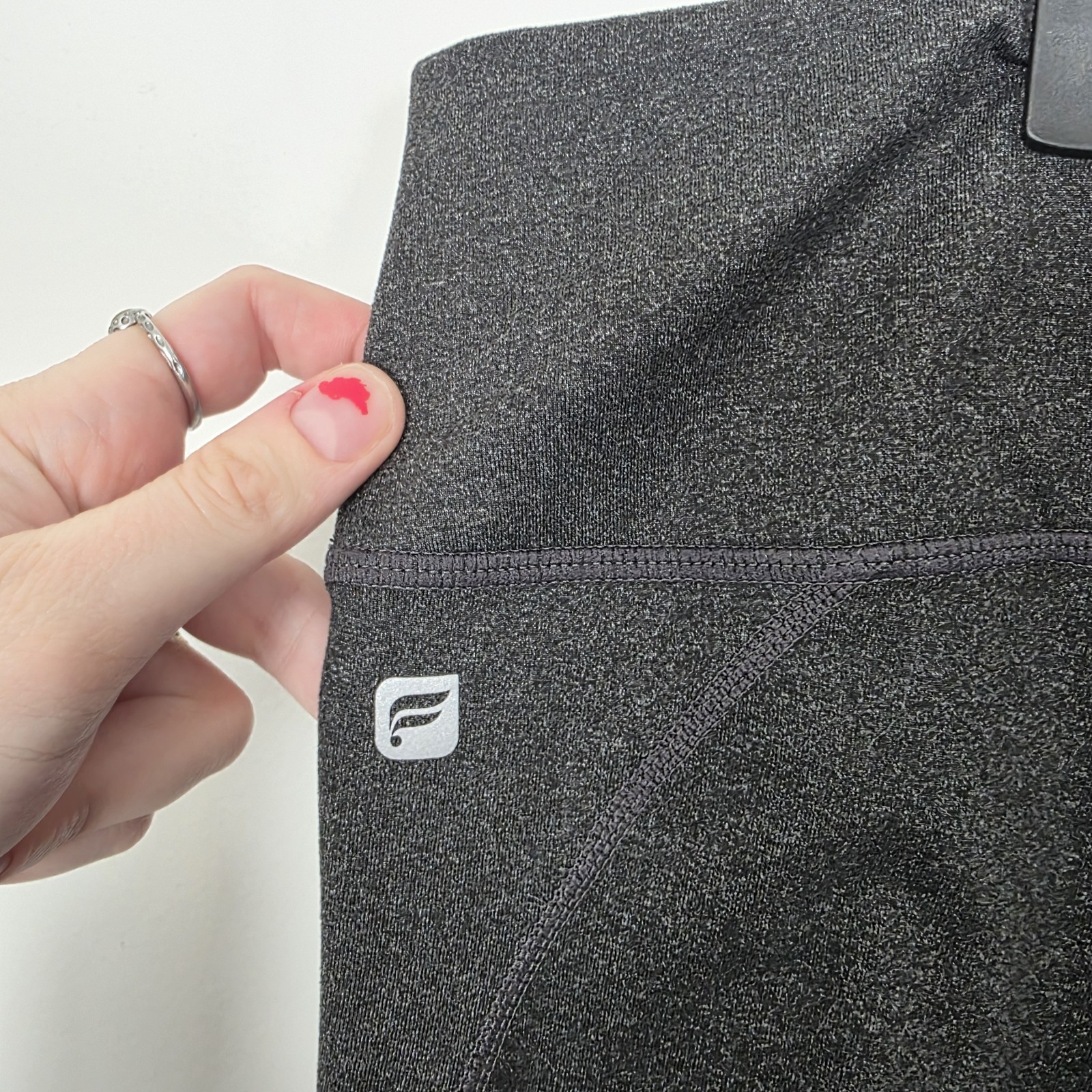 Fabletics Heathered Gray Stretchy High Waisted At… - image 3