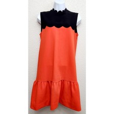 Victoria Beckham For Target Red Black Sleeveless Shift Dress Small Mock Neck