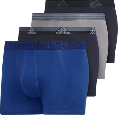 adidas Men Legend Blue/Royal/Grey Stretch Cotton Trunk Underwear (4-Pack) 982061