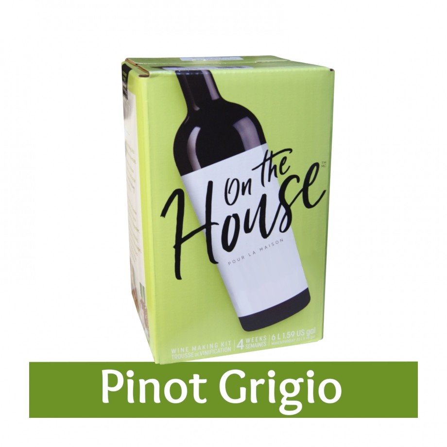 On The House Homebrew Wine Ingredient Kit - Pinot Grigio - 30 Bottle