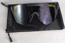 PIT VIPER Official Polarized Mirrored Wrap Beach Sunglasses Black Speckle NEW