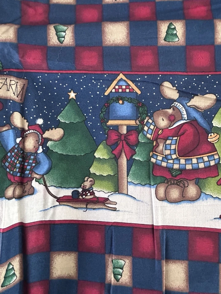 Vintage 1998 Daisy Kingdom Northwoods Double Border Christmas Fabric Moose 42" - Image 4 of 4