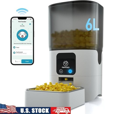 #ad #ad Smart Automatic Cat Feeders APP Control Remote Feeding W Alexa ES Clean Hot $53.64