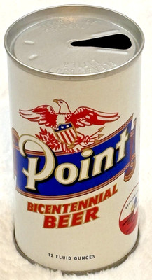 1970's Point-Bicentennial Beer  -Stevens Point Brew-Wisc.-12 oz-Steel Beer Can