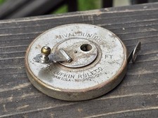 Vintage Lufkin Rule Co. Rival Junior 50 ft. Steel Tape Measure Saginaw Mi.  Rare