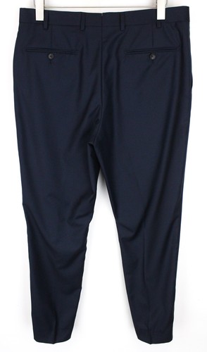 SUITSUPPLY Brescia Men's Trousers UK36 Slim Wool S110 Blue Flat Front Formal - Picture 2 of 10