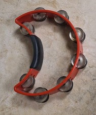 Rhythm Tech Double Row Tambourine Red Half Moon Handheld Music Instrument