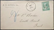 Elwood IL Target Cancel 2c Banknote 1889 Will County