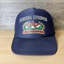 VINTAGE Eureka Springs Arkansas Hat Cap Snap Back Mesh Trucker Tourist Mens 80s