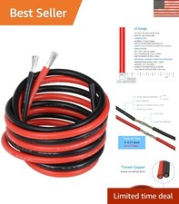 Versatile 12 Gauge Silicone Wire - 680-Strands Red & Black for RC, Drones, DIY