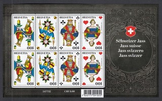 SCHWEIZ MiNr. 2565/2568 Spielkarten Schweizer Jass (2018) Kleinbogen postfr./