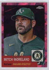 2022 Chrome Platinum Anniversary Fuchsia Atomic Refractor Mitch Moreland 16o7