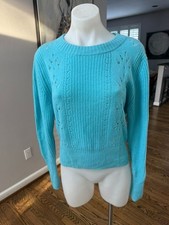 Autumn Cashmere Bright Blue Crewneck Large