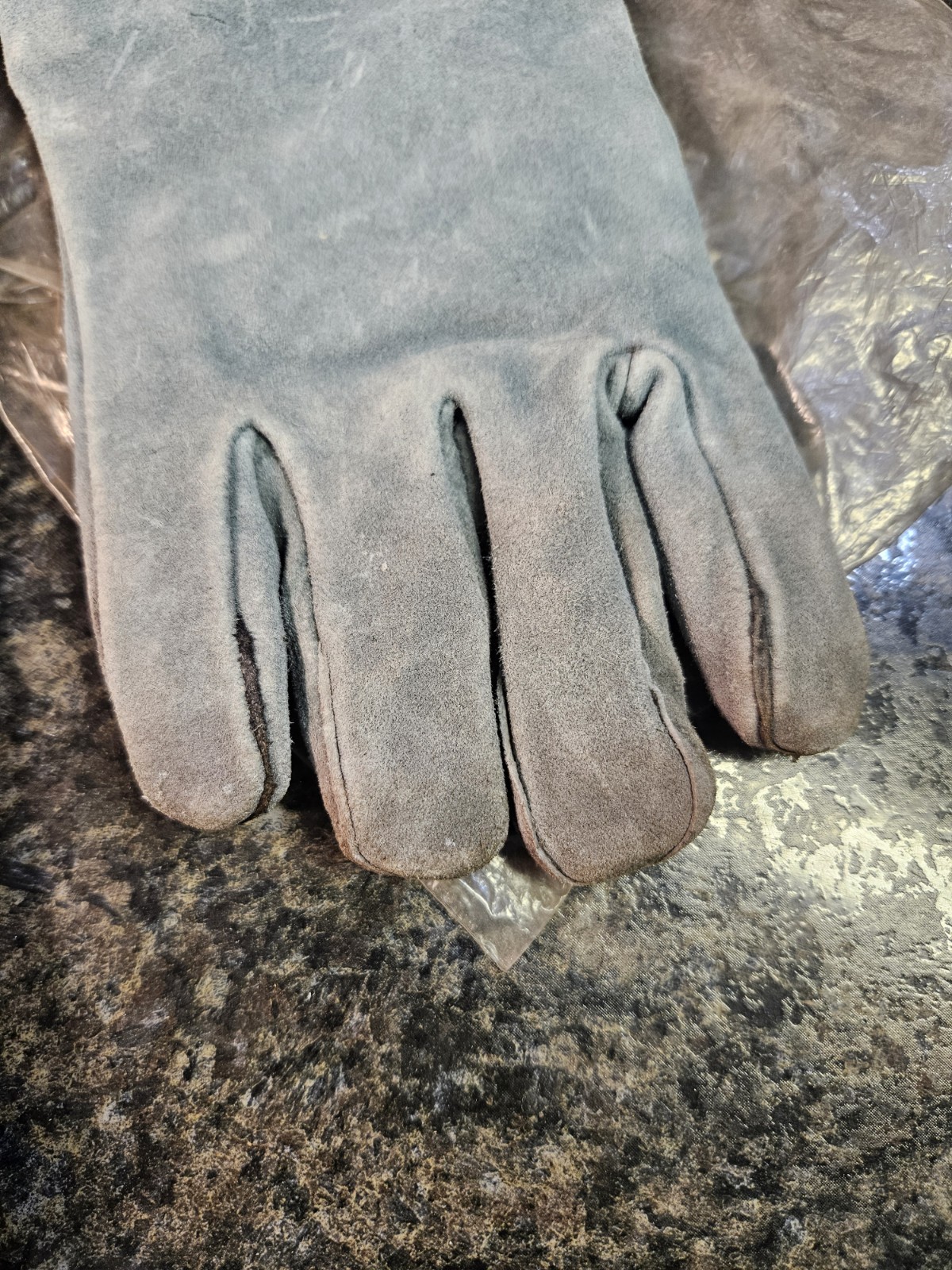 Vintage Welding Gloves by Master Weld #166 Light Blue