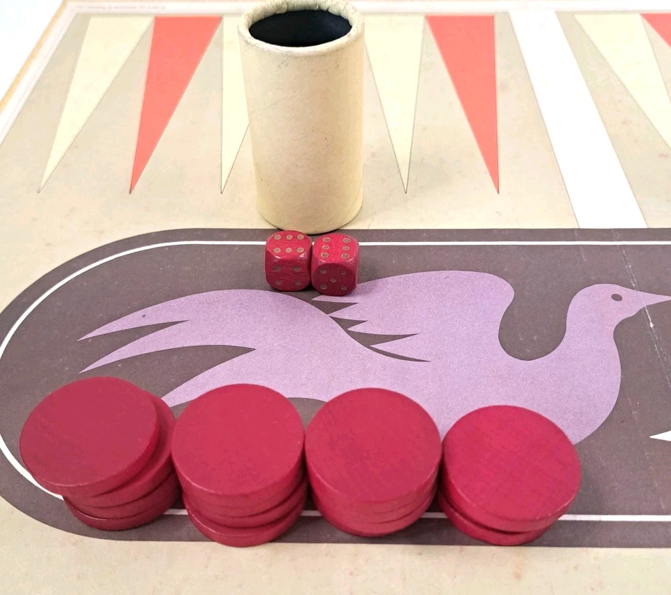 Vtg 1975 Backgammon Selchow & Righter S & R Board Game Original Box Complete - Image 3 of 4