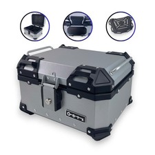 Motorradkoffer Pro3 Alu 35 L Silber & Universal Topcase Träger