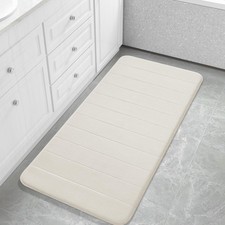 Yimobra Long Bath Mat 44"x24", Super Soft Quick Dry Memory 44" X 24", Cream