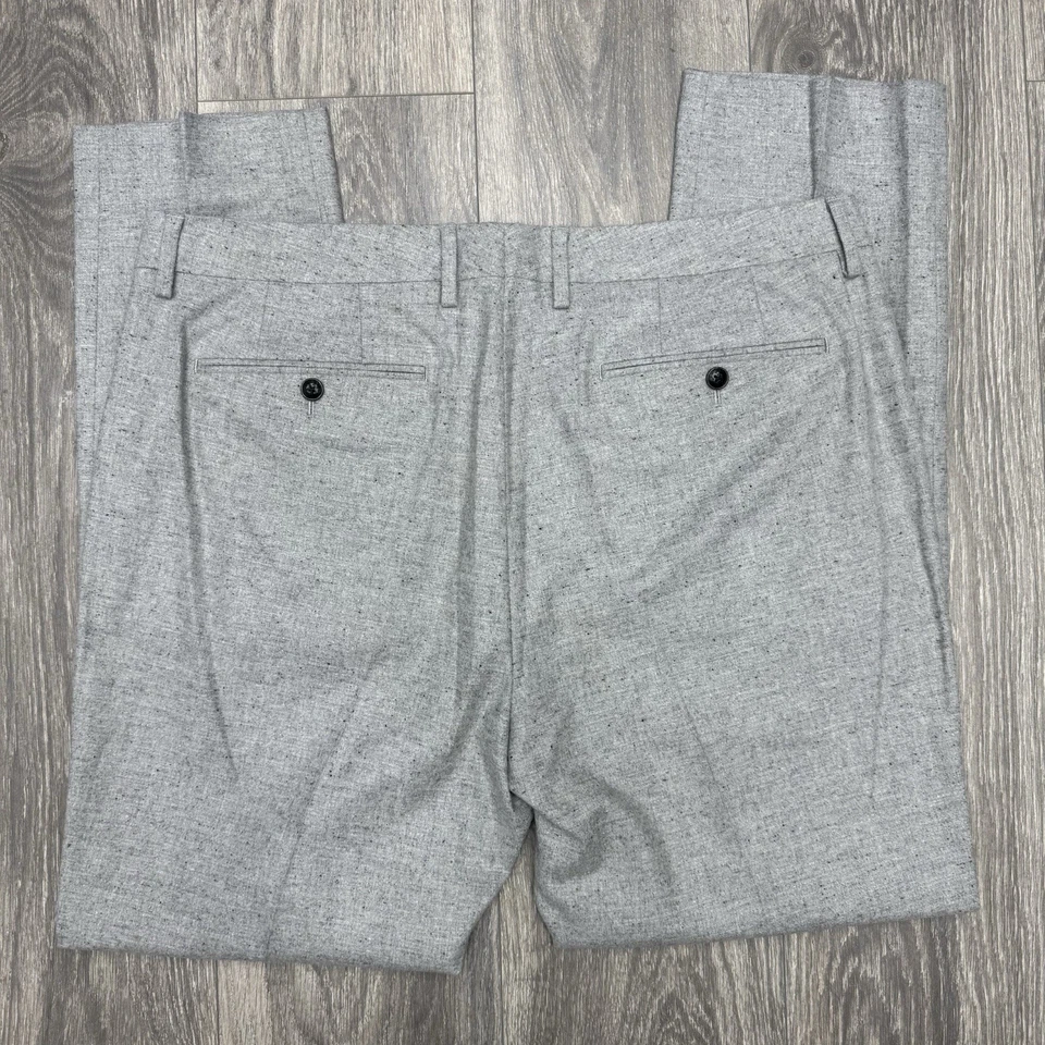 Pantalones de vestir Bonobo lana seda Nova Fides Italia pantalones traje chino gris para hombre 38x30 Foto 2 de 4
