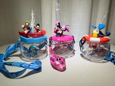 Brand New Set of 3 Disney Parks Disneyland Toontown Sipper Cups with Straws