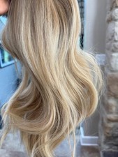 NEW  Lusta Human Hair Topper Light Dimensional Blonde 7x7 16" silk topper