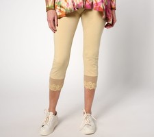 LOGO by Lori Goldstein Women's Petite Pants P2XS Cropped Legging White A634366