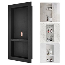 Shower Niche Ready for Tile 16" x 32",Double Shelf Organizer,Square Corners Wall
