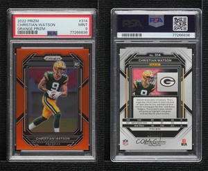 2022 Panini Prizm Rookies Orange /249 Christian Watson #314 PSA 9 MINT Rookie RC